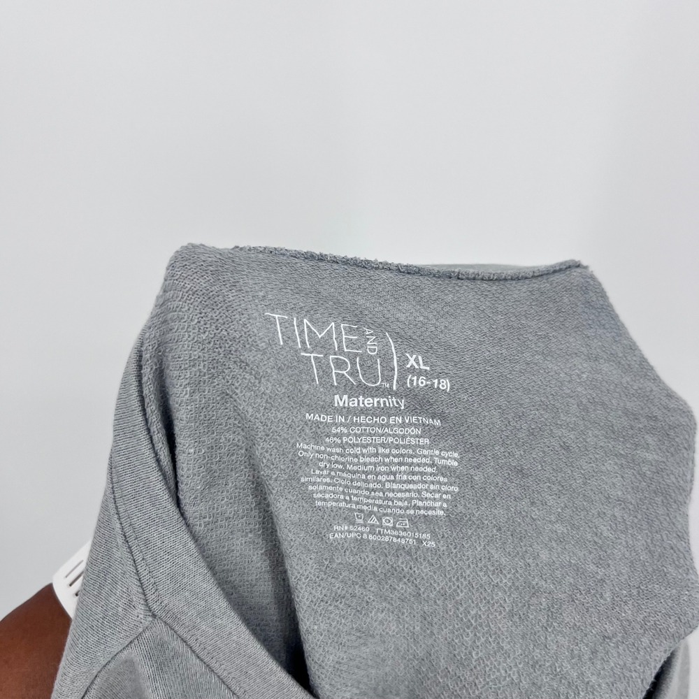 Grey Maternity Sweatshirt Dress Womens XL Minimalist Fall Casual Athleisure NEW - Picture 5 of 9